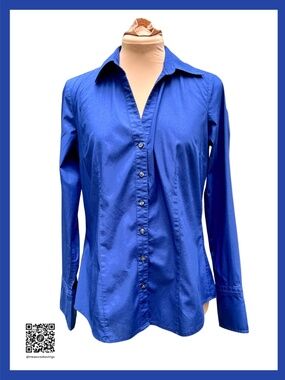 Medium EUC - Express Essential Stretch - Navy Blue Button-Down Shirt